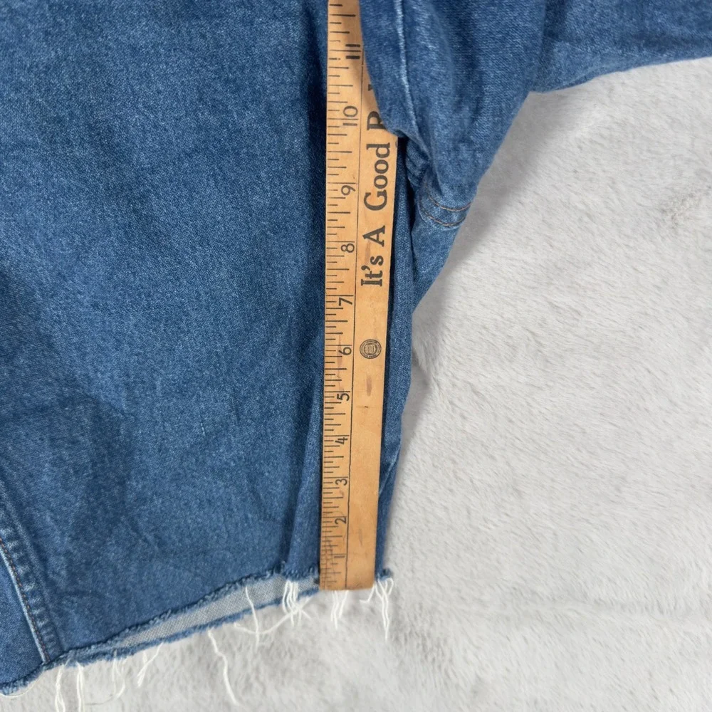Vintage Wrangler Mens Cut Off Denim Shorts Blue Medium Wash Made in USA 34 Waist